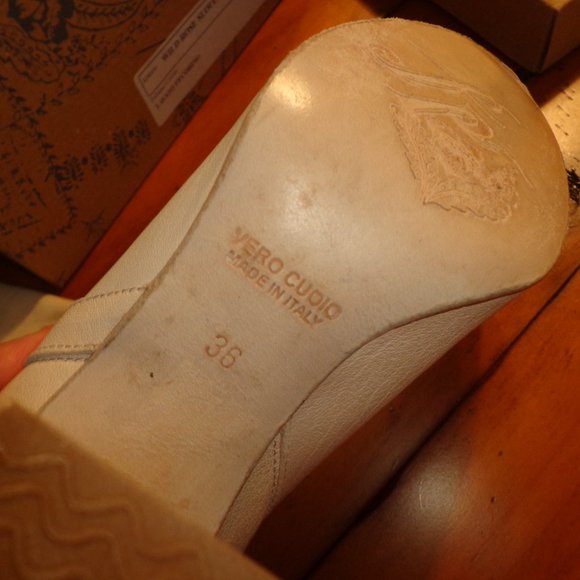 NIB FREE PEOPLE Wild Rose Slouch Boot 36 Ivory Italy Leather Fringe NO DISCOUNTS - Picture 10 of 15